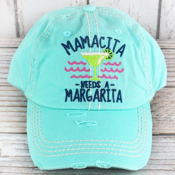 Accessories - Distressed "Mamacita Needs A Margarita" Cap